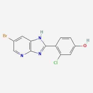 molecular formula C12H7BrClN3O B8307835 4-(6-Bromo-3H-imidazo[4,5-b]pyridin-2-yl)-3-chlorophenol 