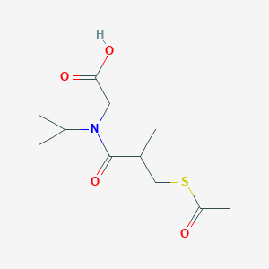 molecular formula C11H17NO4S B8307931 N-(3-Acetylthio-2-methylpropanoyl)-N-(cyclopropyl)glycine 