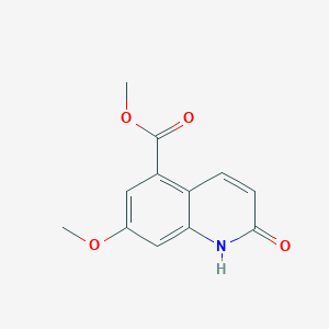 molecular formula C12H11NO4 B8308037 Methyl 7-methoxy-2-oxo-1,2-dihydroquinoline-5-carboxylate 