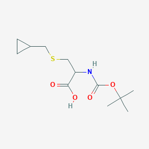 molecular formula C12H21NO4S B8308387 2-Tert-butoxycarbonylamino-3-cyclopropylmethylsulfanyl-propionic acid 