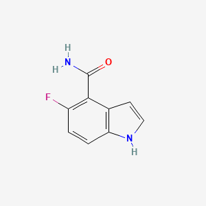 molecular formula C9H7FN2O B8308420 5-fluoro-1H-indole-4-carboxamide 
