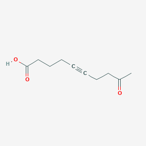 molecular formula C10H14O3 B8308443 9-Oxo-5-decynoic acid 