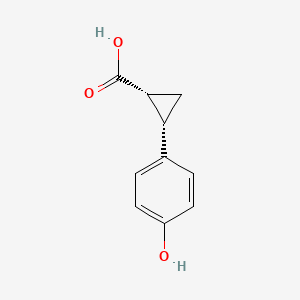 molecular formula C10H10O3 B8308460 (1R,2S)-2-(4-Hydroxyphenyl)cyclopropanecarboxylic acid 