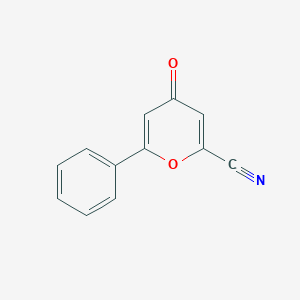 molecular formula C12H7NO2 B8308470 4-Oxo-6-phenyl-4H-pyran-2-carbonitrile 