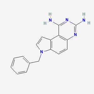 molecular formula C17H15N5 B8308484 7-Benzylpyrrolo[3,2-f]quinazoline-1,3-diamine 