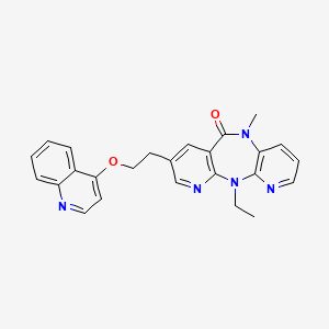 6H-Dipyrido(3,2-b:2',3'-E)(1,4)diazepin-6-one, 11-ethyl-5,11-dihydro-5-methyl-8-(2-(4-quinolinyloxy)ethyl)-
