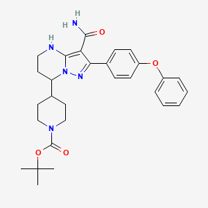 tert-Butyl 4-(3-carbamoyl-2-(4-phenoxyphenyl)-4,5,6,7-tetrahydropyrazolo[1,5-a]pyrimidin-7-yl)piperidine-1-carboxylate