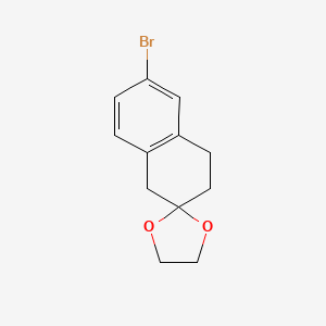 molecular formula C12H13BrO2 B8308825 6-Bromo-2-tetralone ethylene ketal 