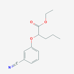 molecular formula C14H17NO3 B8308850 Ethyl 2-(3-cyanophenoxy)pentanoate 