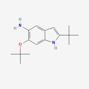 molecular formula C16H24N2O B8308967 6-tert-butoxy-2-tert-butyl-1H-indol-5-amine 