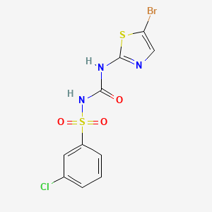 molecular formula C10H7BrClN3O3S2 B8309087 N-{[(2z)-5-Bromo-1,3-Thiazol-2(3h)-Ylidene]carbamoyl}-3-Chlorobenzenesulfonamide 