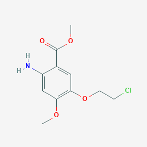 molecular formula C11H14ClNO4 B8309184 Methyl 2-amino-5-(2-chloroethoxy)-4-methoxybenzoate 