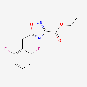 molecular formula C12H10F2N2O3 B8309421 Ethyl 5-(2,6-difluorobenzyl)-1,2,4-oxadiazole-3-carboxylate 