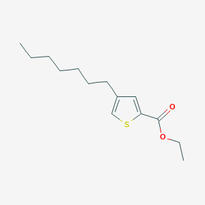 molecular formula C14H22O2S B8309468 Ethyl 4-heptylthiophene-2-carboxylate 
