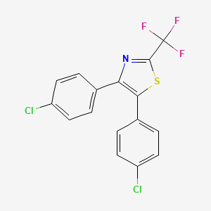 molecular formula C16H8Cl2F3NS B8309516 Thiazole, 4,5-bis(4-chlorophenyl)-2-(trifluoromethyl)- CAS No. 70529-36-1