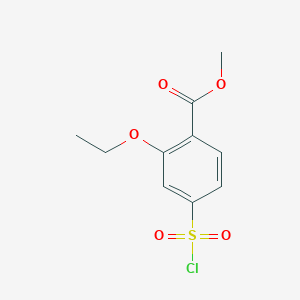 molecular formula C10H11ClO5S B8309557 Methyl 4-chlorosulfonyl-2-ethoxy-benzoate 