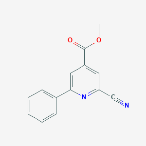 molecular formula C14H10N2O2 B8309625 Methyl 2-cyano-6-phenylisonicotinate 
