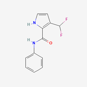 molecular formula C12H10F2N2O B8309713 3-(difluoromethyl)-N-phenyl-1H-pyrrole-2-carboxamide 