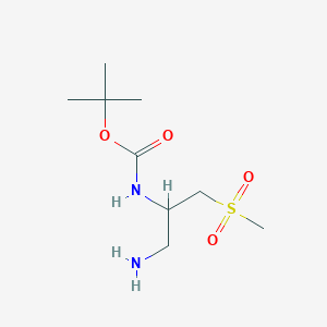 molecular formula C9H20N2O4S B8309978 tert-butyl N-(1-amino-3-methanesulfonylpropan-2-yl)carbamate 