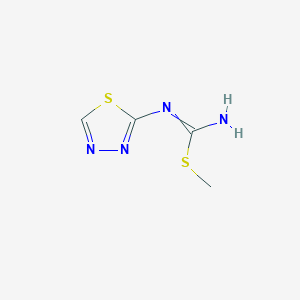 molecular formula C4H6N4S2 B8310163 Methyl N'-1,3,4-thiadiazol-2-ylcarbamimidothioate CAS No. 107645-88-5