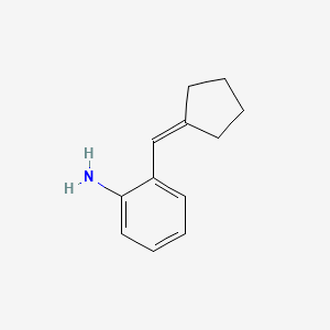 molecular formula C12H15N B8310491 Benzenamine, 2-(cyclopentylidenemethyl)- CAS No. 1279722-89-2