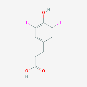 molecular formula C9H8I2O3 B083105 3,5-Diiodo-4-hydroxyphenylpropionic acid CAS No. 13811-11-5