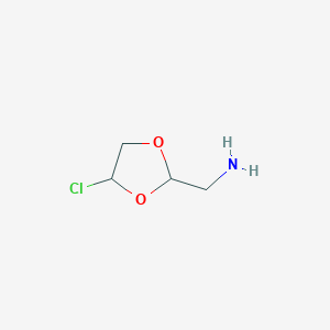 molecular formula C4H8ClNO2 B8310531 N-(4-Chloro-1,3-dioxolan-2-ylmethyl)amine 