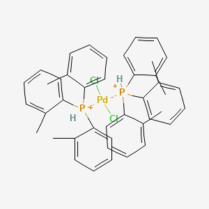 molecular formula C42H44Cl2P2Pd+2 B8310669 Dichloropalladium;tris(2-methylphenyl)phosphanium 