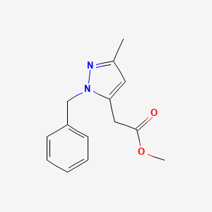 (2-benzyl-5-methyl-2H-pyrazol-3-yl)-acetic acid methyl ester