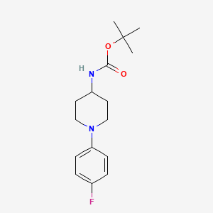 molecular formula C16H23FN2O2 B8310707 Tert-butyl 1-(4-fluorophenyl)piperidin-4-ylcarbamate 