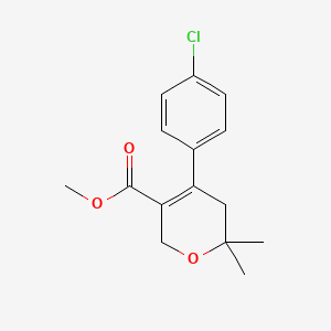 molecular formula C15H17ClO3 B8310713 Methyl 4-(4-chlorophenyl)-6,6-dimethyl-5,6-dihydro-2h-pyran-3-carboxylate 