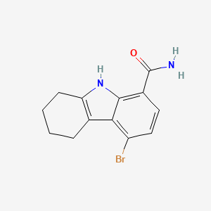 molecular formula C13H13BrN2O B8311136 5-bromo-2,3,4,9-tetrahydro-1H-carbazole-8-carboxamide 
