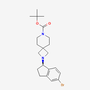 molecular formula C21H29BrN2O2 B8311450 tert-Butyl (R)-2-(5-bromo-2,3-dihydro-1H-inden-1-yl)-2,7-diazaspiro[3.5]nonane-7-carboxylate 