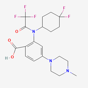 molecular formula C20H24F5N3O3 B8311589 2-(N-(4,4-difluorocyclohexyl)-2,2,2-trifluoroacetamido)-4-(4-methylpiperazin-1-yl)benzoic acid 