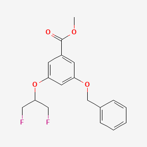 molecular formula C18H18F2O4 B8311611 Methyl 3-(benzyloxy)-5-(1,3-difluoropropan-2-yloxy)benzoate 