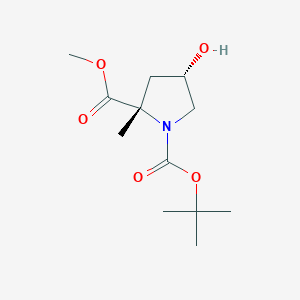 molecular formula C12H21NO5 B8311633 1-(tert-Butyl) 2-methyl (2S,4S)-4-hydroxy-2-methylpyrrolidine-1,2-dicarboxylate 