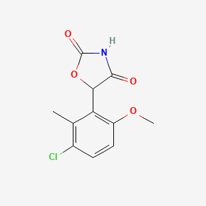 molecular formula C11H10ClNO4 B8311653 5-(3-Chloro-6-methoxy-2-methylphenyl)-oxazolidine-2,4-dione 