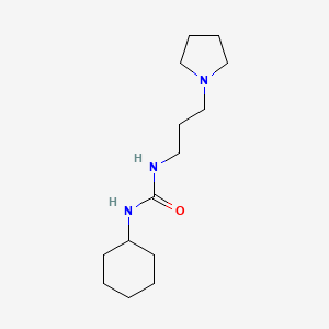 molecular formula C14H27N3O B8311660 N-Cyclohexyl-N'-(1-pyrrolidinyl-3-propyl)urea 