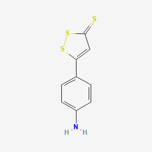 molecular formula C9H7NS3 B8311845 5-(4-Amino-phenyl)-[1,2]dithiole-3-thione 