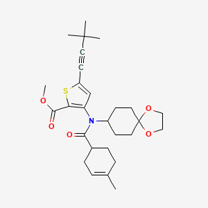 5-(3,3-Dimethyl-but-1-ynyl)-3-[(1,4-dioxa-spiro[4.5]dec-8-yl)-(4-methyl-cyclohex-3-enecarbonyl)-amino]-thiophene-2-carboxylic acid methyl ester