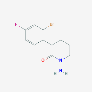 1-Amino-3-(2-bromo-4-fluorophenyl)piperidin-2-one