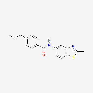 molecular formula C18H18N2OS B8312331 N-(2-methylbenzothiazol-5-yl)-4-propylbenzamide 