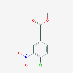 molecular formula C11H12ClNO4 B8312512 Methyl 2-(4-chloro-3-nitrophenyl)-2-methylpropionate 