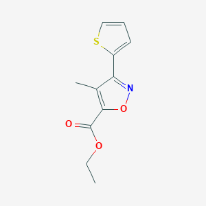 molecular formula C11H11NO3S B8312626 Ethyl 4-methyl-3-(thiophen-2-yl)isoxazole-5-carboxylate 