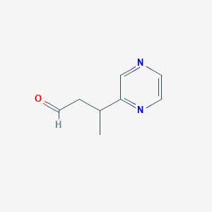 molecular formula C8H10N2O B8312728 3-(2-Pyrazinyl)butyraldehyde 