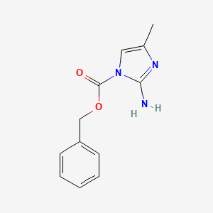 molecular formula C12H13N3O2 B8312753 benzyl 2-amino-4-methyl-1H-imidazole-1-carboxylate 