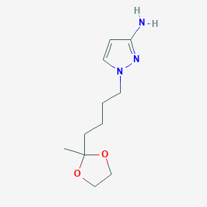 molecular formula C11H19N3O2 B8312776 1-[4-(2-Methyl-[1,3]dioxolan-2-yl)-butyl]-1H-pyrazol-3-ylamine 