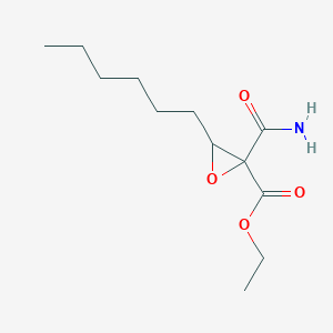 molecular formula C12H21NO4 B8312792 Ethyl 2-(aminocarbonyl)-3-hexyloxiranecarboxylate 