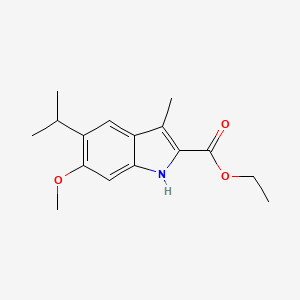 molecular formula C16H21NO3 B8312799 5-Isopropyl-6-methoxy-3-methyl-1H-indole-2-carboxylic acid ethyl ester CAS No. 865306-03-2