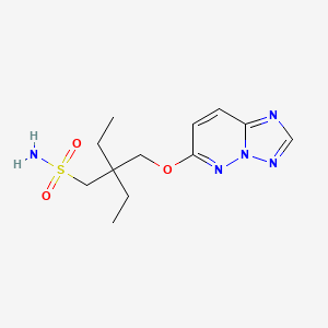 molecular formula C12H19N5O3S B8312807 1-Butanesulfonamide, 2-ethyl-2-(((1,2,4)triazolo(1,5-b)pyridazin-6-yloxy)methyl)- CAS No. 152537-56-9